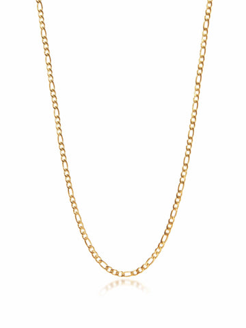 Nialaya Men's Necklace Men's Gold Figaro Chain in 3mm